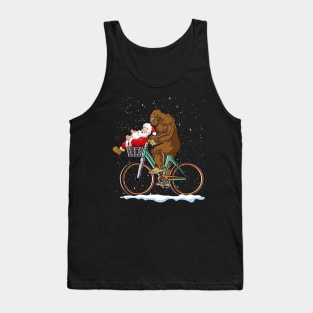 Bigfoot and Santa riding a bike Tank Top